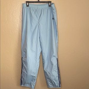 Vintage Adidas tracksuit bottoms in blue w Stripe